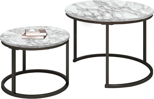 Round nesting coffee table set - table,