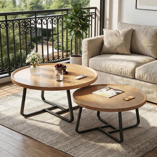 Round coffee table - round,