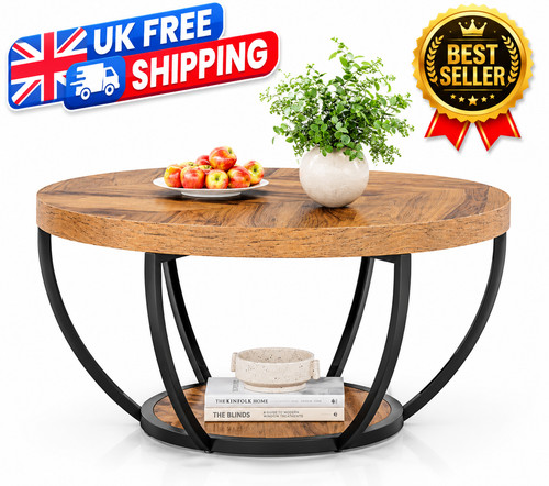 Round coffee table - table,, 2-tier