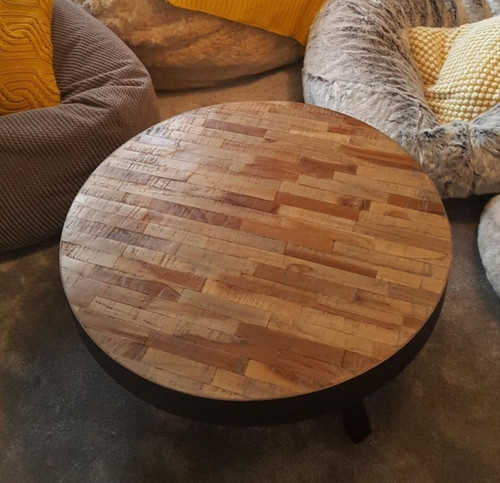 Industrial coffee table - coffee, round
