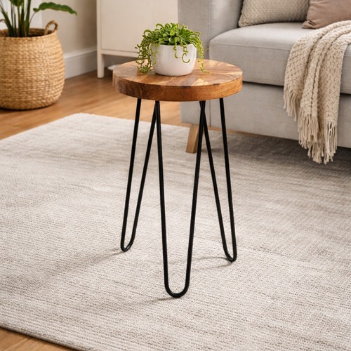 Industrial side table round - side,