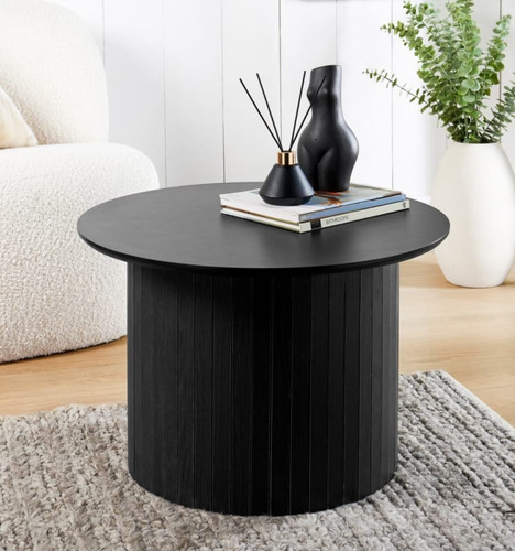 Coffee table round black - coffee,