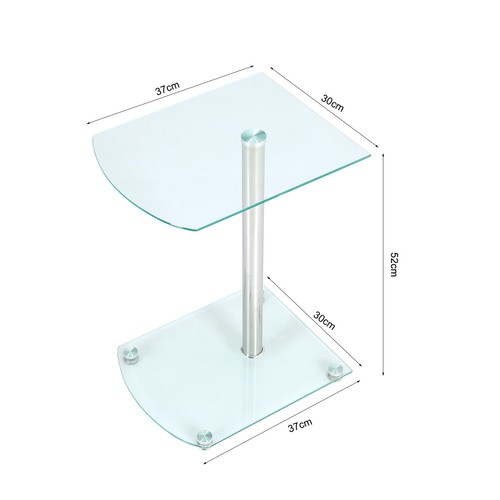 Glass side table sofa end - table,
