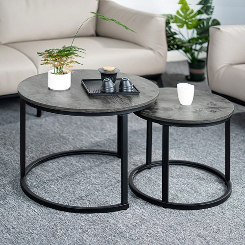 Round nesting coffee table - table, set