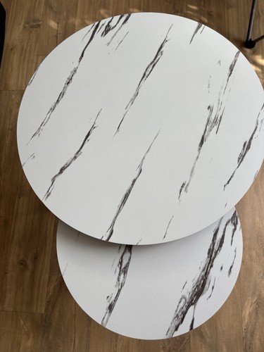 Coffee table round white - coffee,