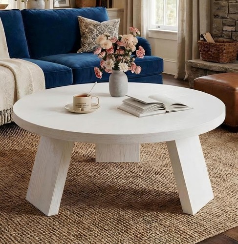 Round coffee table - coffee,