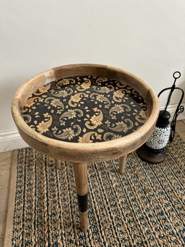 Round mango wood coffee table - coffee,