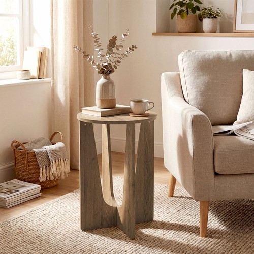 Round side table rustic - table,, end