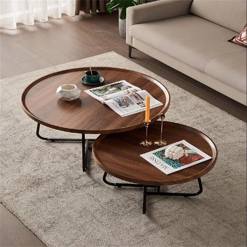 Round nesting coffee table set - coffee,