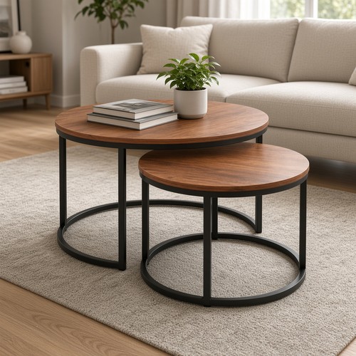 Round coffee table set 2 - of,