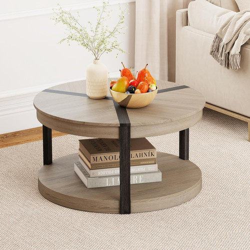 Coffee table round tier - round,