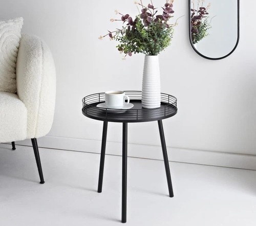 Black metal table - black,