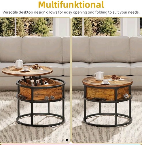 Coffee table round lift top - lift,