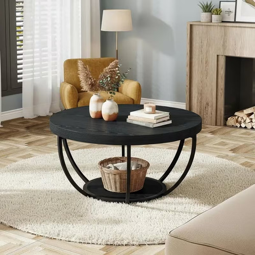 80x80 round wooden - round, coffee