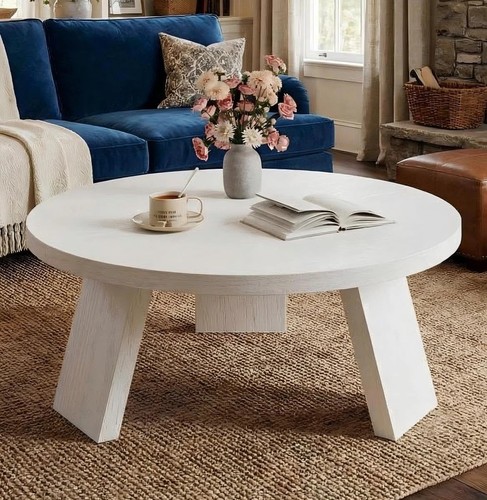 Round coffee table - round,