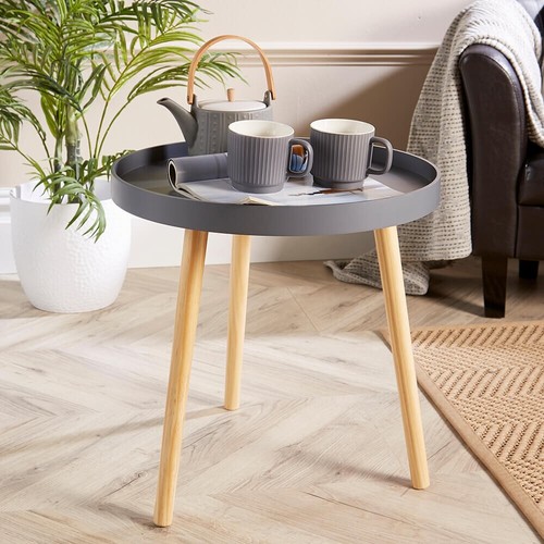 Grey round coffee table sofa - coffee,