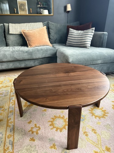 Solid walnut round coffee - walnut,