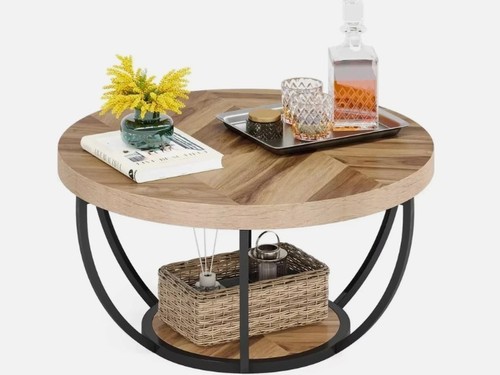 Tier round coffee table - 2-tier,