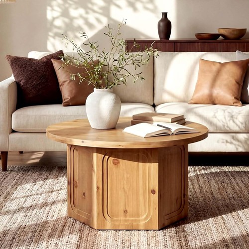 Round solid wood - round, table