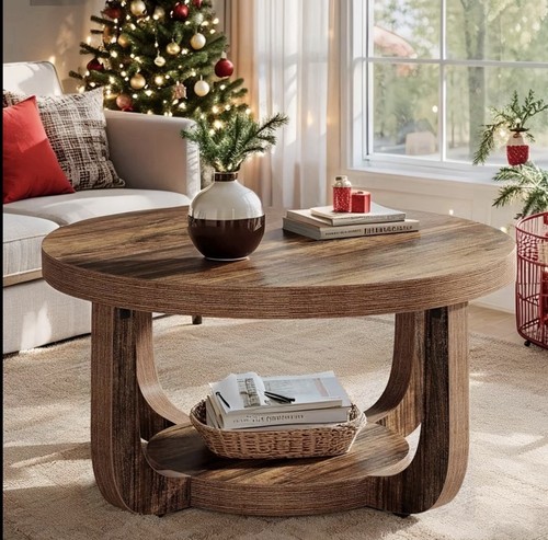 Round coffee table with - coffee,