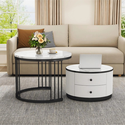 Coffee table with marble - table,