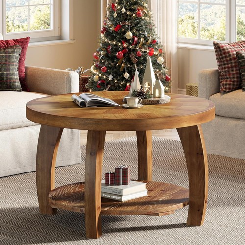Solid wood round coffee table - solid,