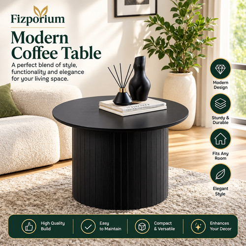 Round coffee table - coffee,