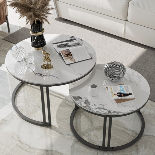 Round nesting coffee table set - round,
