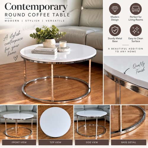 Contemporary round white - contemporary,