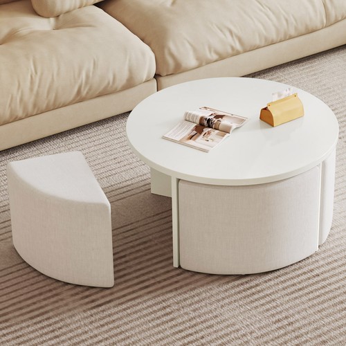 White round coffee table set - round,