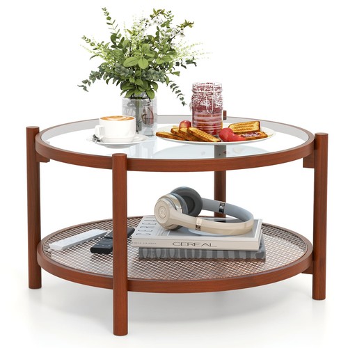 Round coffee table inch - coffee,
