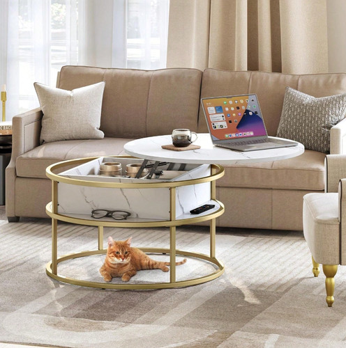 Round lift top coffee - coffee, table