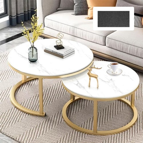 Round coffee table set - table,