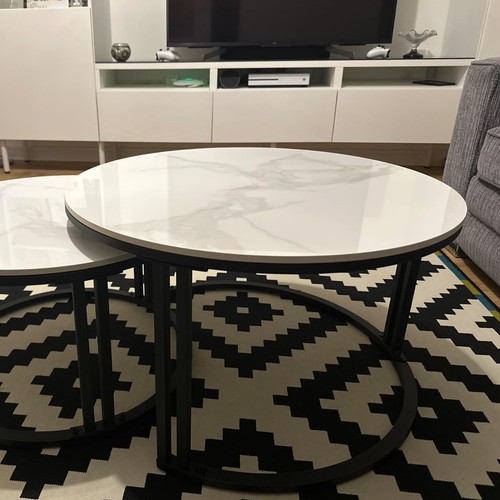 Round nesting coffee table - nesting,