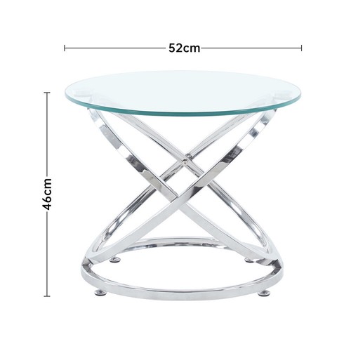 Round glass coffee table - glass,