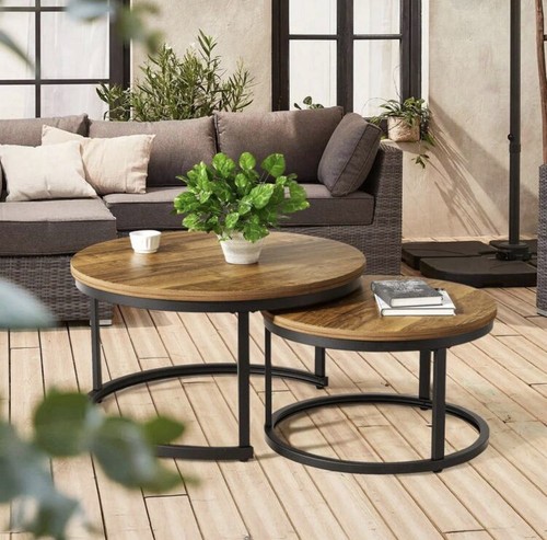 Round coffee table industrial - coffee, table,