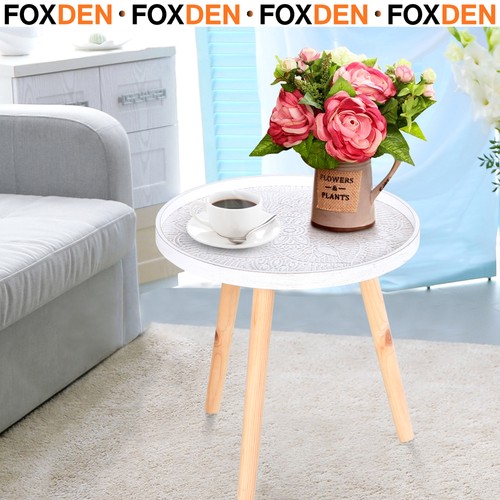 Coffee table round white - coffee,