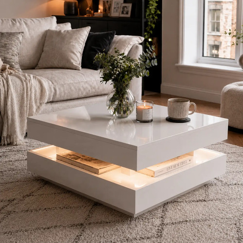 High gloss round coffee table - gloss,