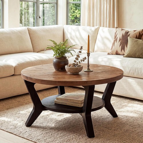 Modern solid wood round - 31.5'',