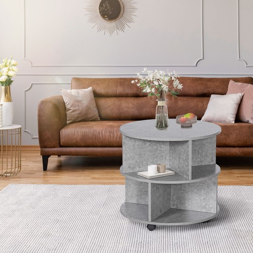Tier round coffee table with - 3,
