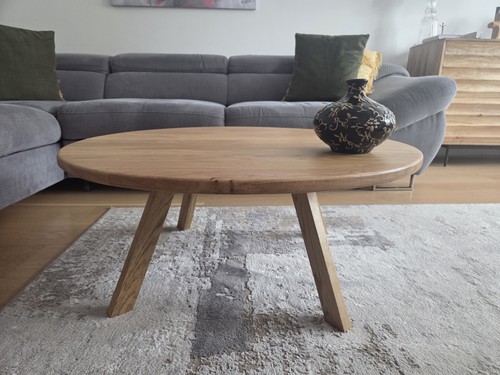 Handmade solid oak - oak, round